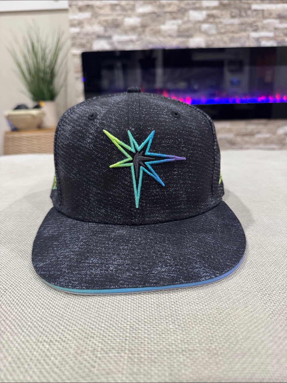 New Era Black Snapback Hat with Multicolor Star